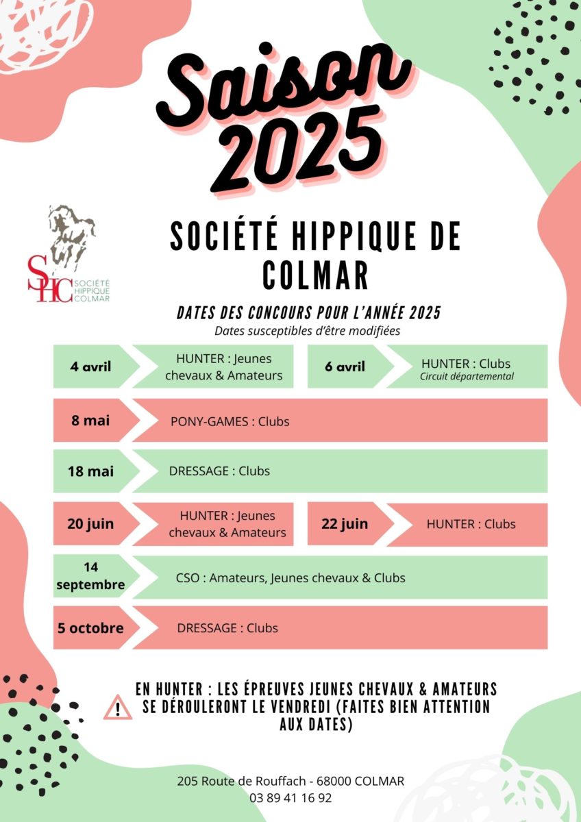 La saison 2025 à la SHC !